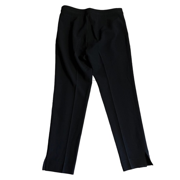 ST. JOHN Caviar Ponte Pants Black Zipper Pintuck Side Slit Trousers Size 2 EUC - Picture 2 of 9
